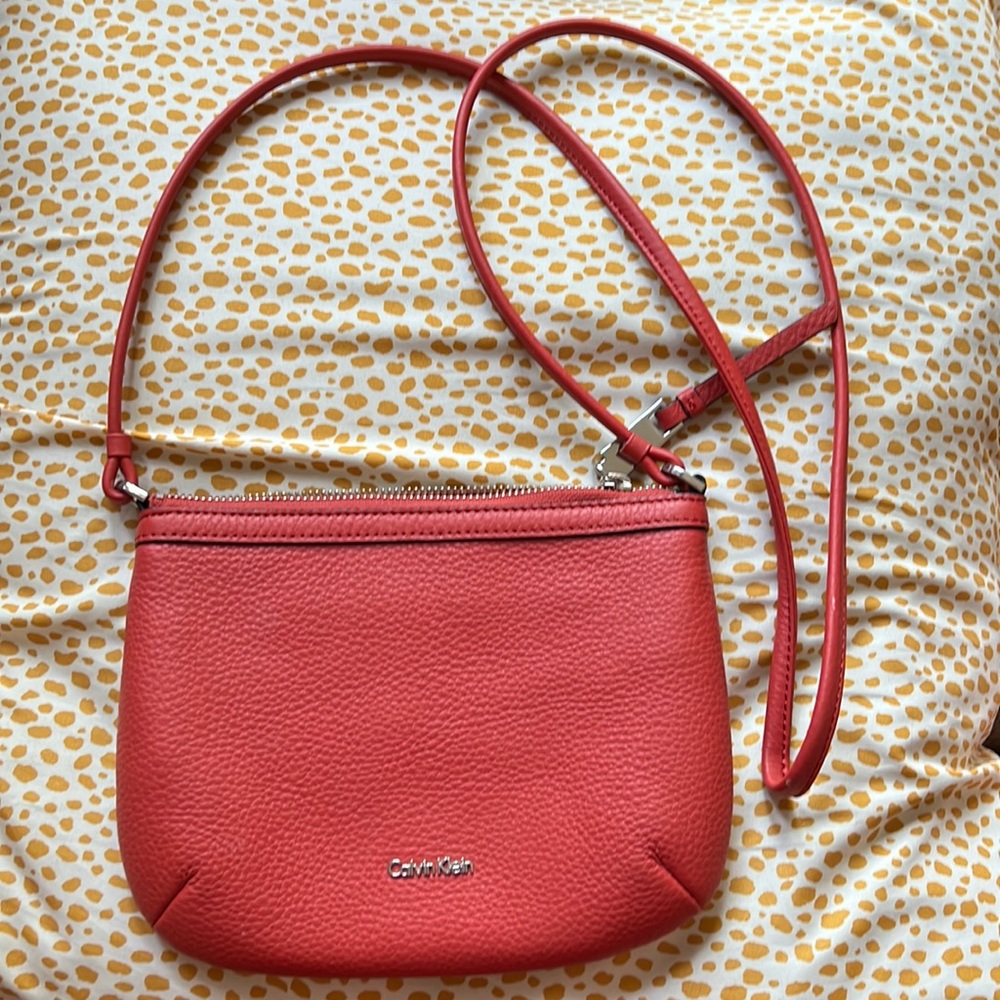 Orange Calvin Klein Handbag/Purse 🧡Silver Hardware • Used EXCELLENT CONDITION!